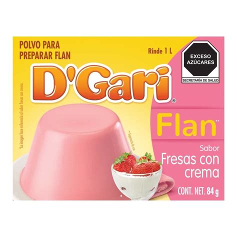 Polvo Para Preparar Flan DGari Sabor Fresas Con Crema 84 G Walmart