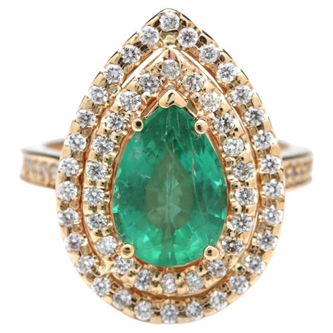Customizable Unique Emerald Engagement Ring Antique Emerald Wedding