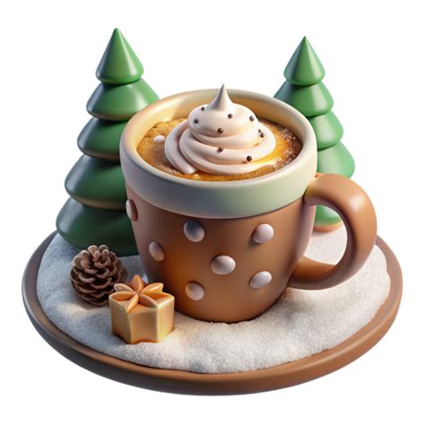 Whipped Cream Hot Cocoa Winter Scene 56550158 PNG