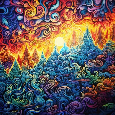 Premium AI Image | Exploring the Vibrant Kaleidoscope A Psychedelic