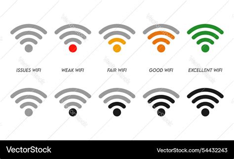 Wifi Signal Strength Iconswi Fi Level Royalty Free Vector