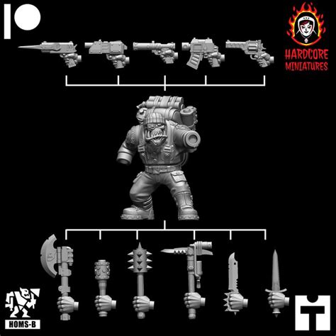 3D Printable Space Orcs Kommandoz By Hardcore Miniatures