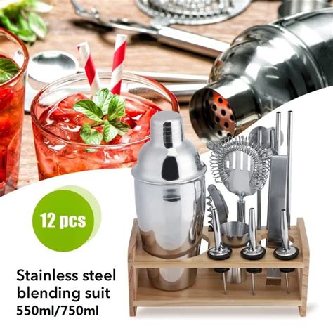 12 шт нержавеющей барный коктейль-Шейкер Набор барной посуды миксер ...