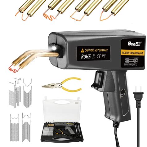 W Hot Stapler Seesii Plastic Welder Gun S Quick Heating Car Bumper Repair Kit W Types