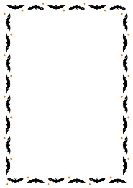 Premium Vector Halloween Border And Frame With Bats