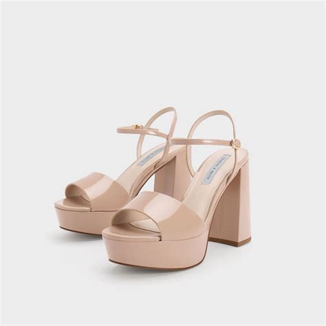 CHARLES KEITH ピープトゥ プラットフォームサンダル Nude ファッション通販 FASHION WALKER