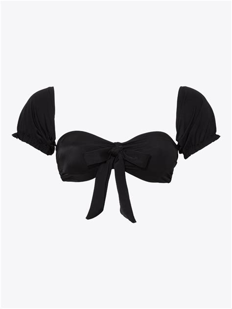 Kollu Siyah Bikini Üstü Siyah Rivus