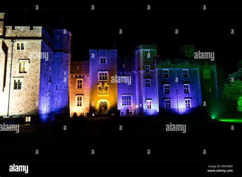 Dunster Castle Lit For Dunster By Candlelight Stock Photo Alamy