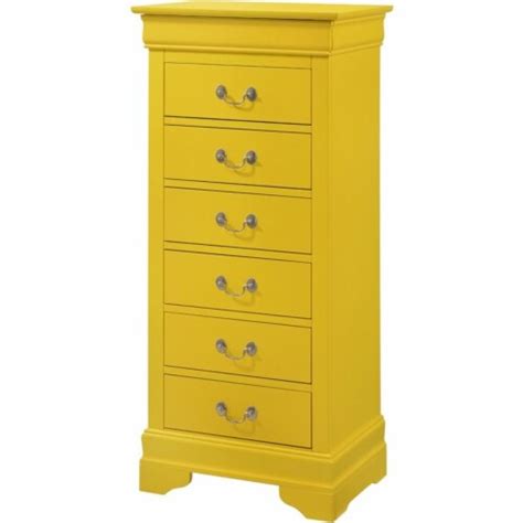 Glory Furniture Louis Phillipe 7 Drawer Lingerie Chest In Yellow 1 Ralphs