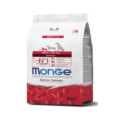Monge Senior Mini Ξηρά Τροφή Σκύλου Κοτόπουλο 3kg - Κτηνιατρικό Pet Shop