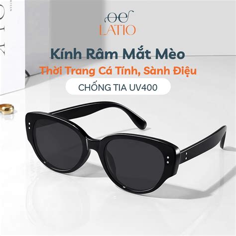 Kính mát Nam Nữ LATIO Hot trend Dáng mắt mèo Chất liệu TR bền bỉ Chống TIA UV KM