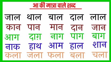 Ea Ki Matra Wale Shabd