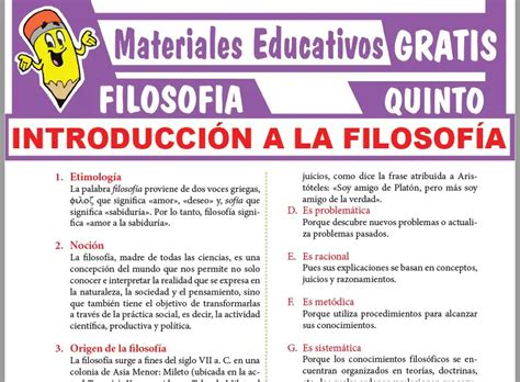 Introducción A La Filosofía Para Quinto Grado De Secundaria ≫ Gratis