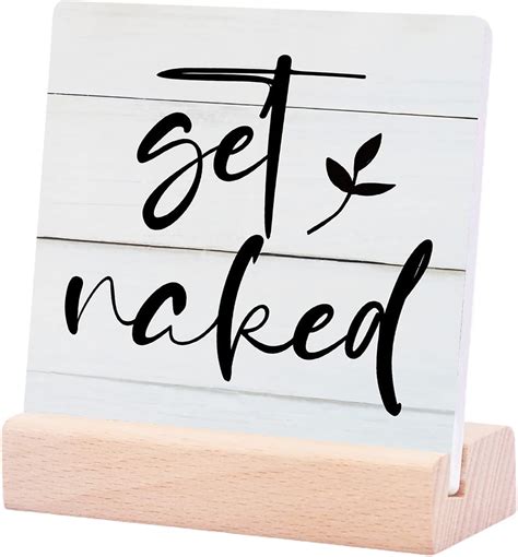 Ceramic Sign X Inch Get Naked Sign Rustic Bathroom Decor Farmhouse Home Decor Funny Plaque Sign