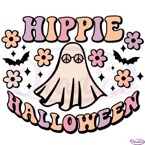 Hippie Halloween Ghost Floral Best Design Svg Digital Files