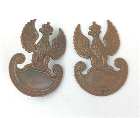 Two Polish Army Ww2 Forces In Exile Cap Badges Sally Antiques