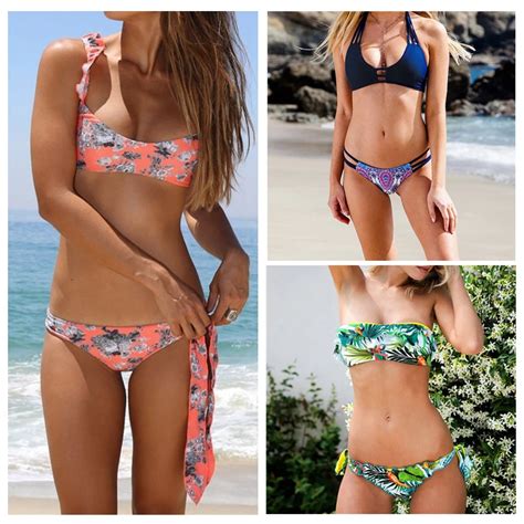 2017 Floral Bikini Micro Brazilian Bikinis Set Women Push Up Swimwear