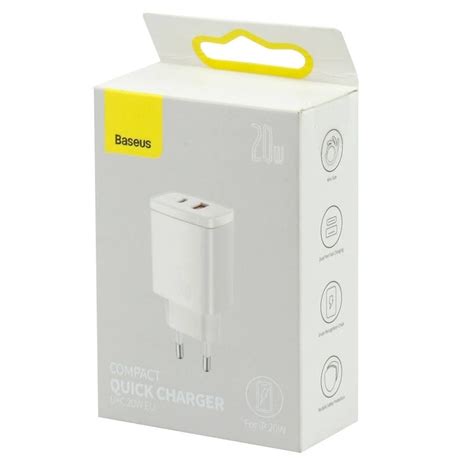 شارژر دیواری باسئوس مدل CCXJ B02 EU 20W