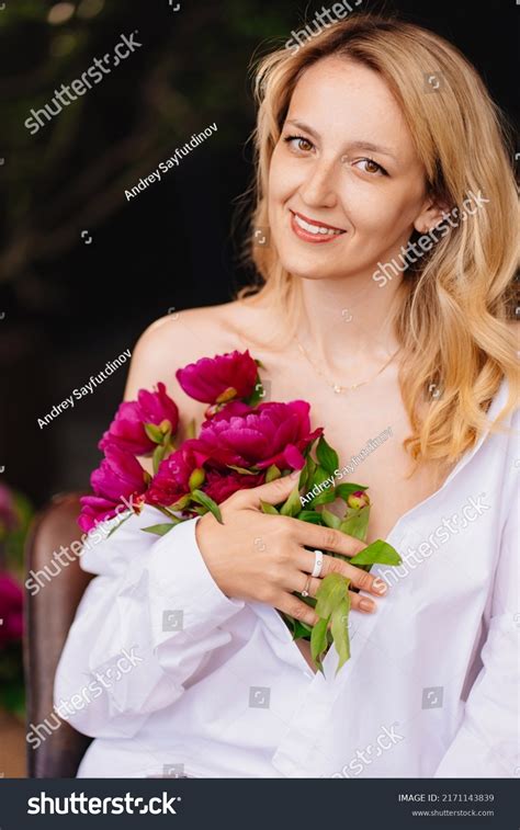 Tenderness Blonde Woman White Shirt On Stock Photo Shutterstock