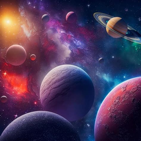 Premium Ai Image Planets In The Universe Wallpaper Planet Wallpapers
