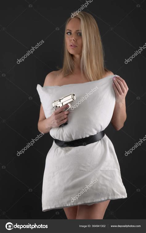 Sexy Blonde Woman Holding Gun Stock Photo By Muro 364941302