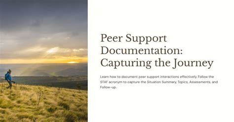 Peer Support Documentation Capturing The Journey