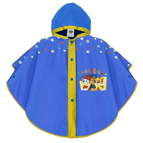 Perletti Poncho Mantellina Pioggia Paw Patrol Taglia Unica 3 6anni