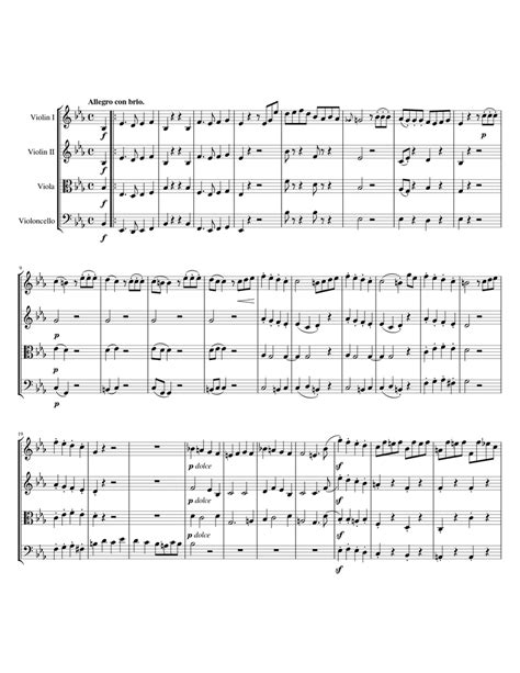 String Quartet No 1 Sheet Music For Violin Viola Cello String Quartet