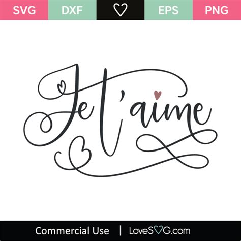 Je Taime Svg Cut File