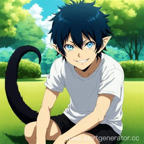 Okumura Rin Cosplay in Anime Park Scene | AI Art Generator