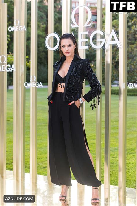 Alessandra Ambrosio Sexy Seen Flaunting Her Hot Tits Wearing A Crop Top At The Omega Party