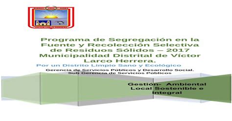 Programa De Segregación En La Fuente Y Recolección [pdf Document]