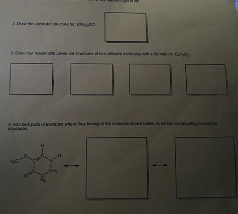 Solved 2. Draw the Lewis dot structure for: (CH3)2SO 3. Draw | Chegg.com