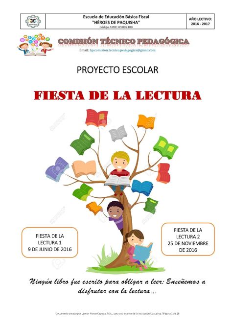 Calaméo Plan De Actividades Fiesta De La Lectura