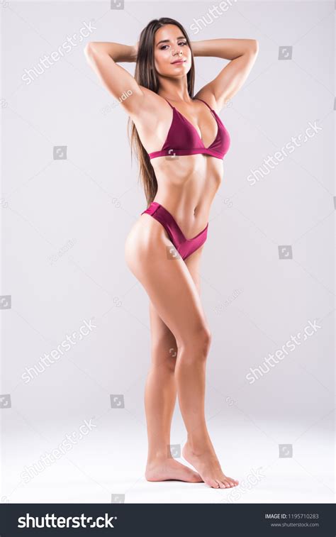 Gorgeous Woman Black Bikini Against White Stock Photo Shutterstock