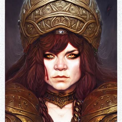 Portrait Painting Of A Dwarven Berserker Woman Sharp Stable