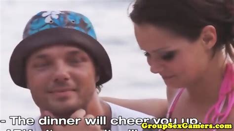 Beach Amateur Babes In Group Riding Cock