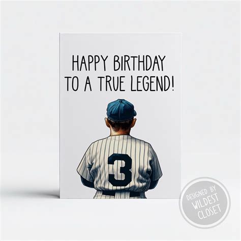 Happy Birthday To A True Legend Babe Ruth Inspiredhappy Birthday Greeting Card Card For Her