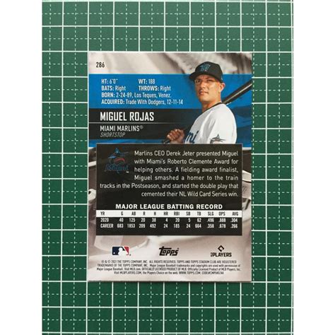 Topps Mlb Stadium Club Miguel Rojas Miami Marlins