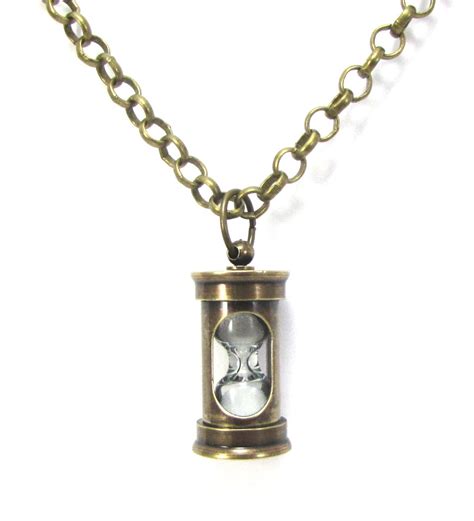 Hourglass Necklace Miniature Antiqued Brass Hourglass - Etsy