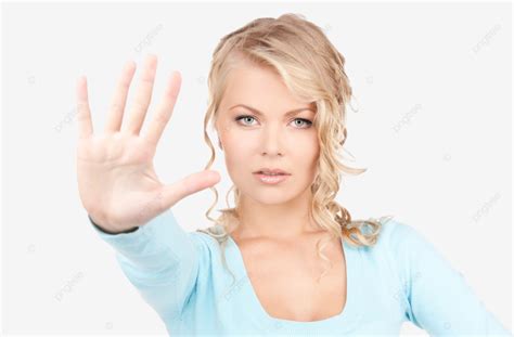 Stop Warning Sign Person Refusal Beautiful Portrait Png Transparent