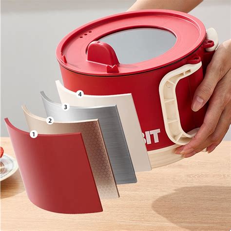 Sje Multi Cooker With Foldable Handle Mini Electric Rice Cooker Hot Pot Kitchen Instant Noodle