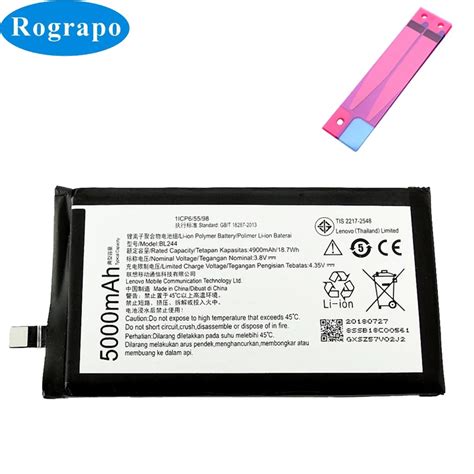 Bateria de substituição original 5000mah bl244 para lenovo vibe p1a42