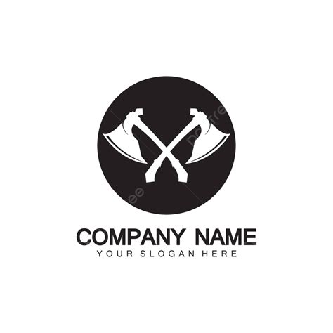 Vector Illustration Of A War Axe Logo Featuring Viking Battle And