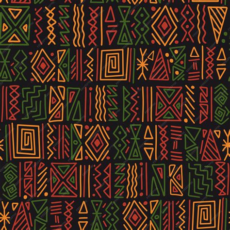 premium vector african ethnic tribal clash ornament seamless pattern