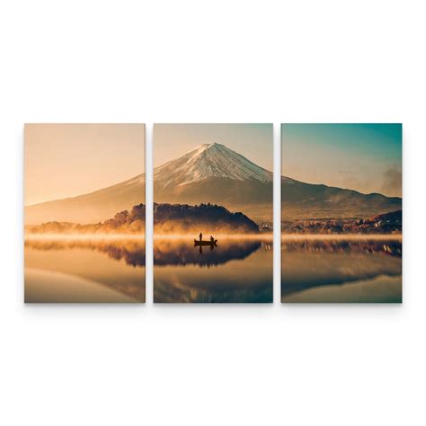 Quadro Decorativo Paisagem Barco Monte Fuji Jap O No Shoptime