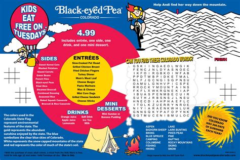 Black-eyed Pea menu in Englewood, Colorado, USA