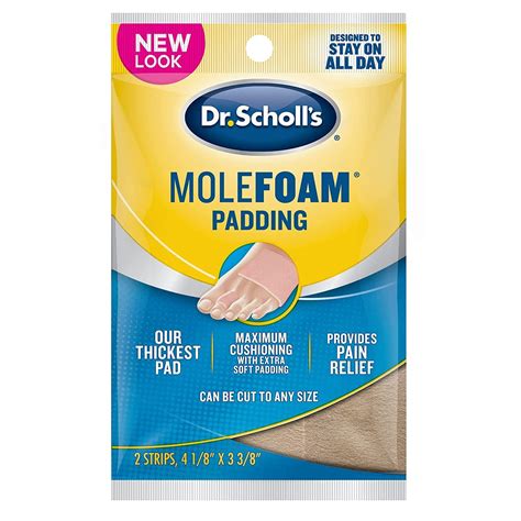 Dr. Scholl's MOLEFOAM PADDING STRIPS (2Ct) Our Thickest Pad for Maximum