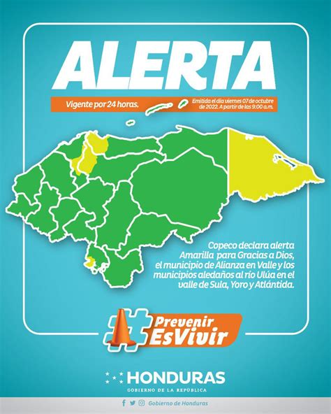 Gobierno De Honduras On Twitter Copeco Declara Alerta Amarilla Para