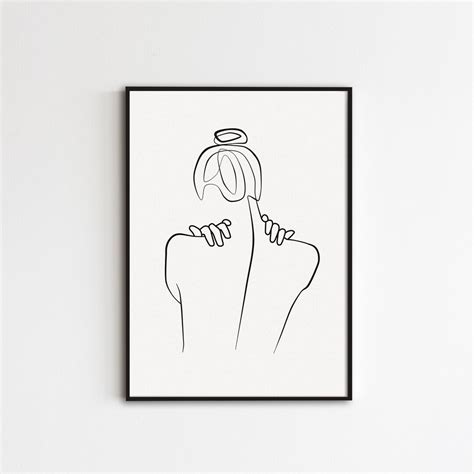 Woman Back Line Drawing Female Body Print Feminine Poster Abstract Nude Woman Artwork